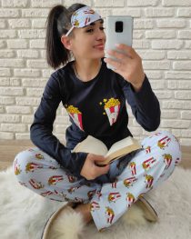 Pop Corn Pijama Takımı (Lacivert)